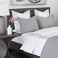 Nicola Embroidered Border Duvet Cover in Gray