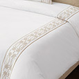 Nicola Embroidered Border Duvet Cover in Wheat