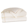 Linea Velvet Ribbon Duvet Cover In Ivory & Nectar
