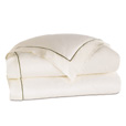 Linea Velvet Ribbon Duvet Cover In Ivory & Oliva