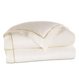 Linea Velvet Ribbon Duvet Cover In Ivory & Sable