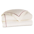 Linea Velvet Ribbon Duvet Cover In Ivory & Shiraz