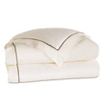 Linea Velvet Ribbon Duvet Cover In Ivory & Walnut