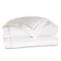 Linea Velvet Ribbon Duvet Cover In White & Ecru