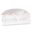 Linea Velvet Ribbon Duvet Cover In White & White