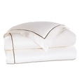 Linea Velvet Ribbon Duvet Cover In White & Walnut
