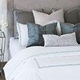 Enzo Satin Stitch Duvet Cover in Ocean