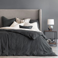 Shiloh Linen Euro Sham in Charcoal