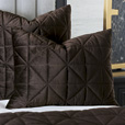 Nova Quilted Velvet Euro Sham in Cocoa