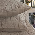 Nova Quilted Velvet Euro Sham in Fawn