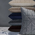 Nova Quilted Velvet Euro Sham in Heather