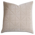 Nova Quilted Velvet Euro Sham in Ivory