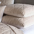 Nova Quilted Velvet Euro Sham in Ivory