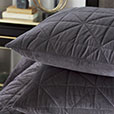 Nova Quilted Velvet Euro Sham in Slate