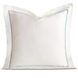 Linea Velvet Ribbon Euro Sham In Ivory & Azure