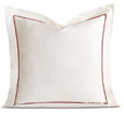 Linea Velvet Ribbon Euro Sham In Ivory & Shiraz