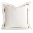 Linea Velvet Ribbon Euro Sham In Ivory & Walnut