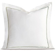 Linea Velvet Ribbon Euro Sham In White & Aloe