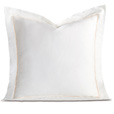 Linea Velvet Ribbon Euro Sham In White & Ecru
