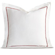 Linea Velvet Ribbon Euro Sham In White & Shiraz