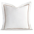 Linea Velvet Ribbon Euro Sham In White & Walnut