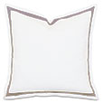 Tessa Satin Stitch Euro Sham in White/Sable