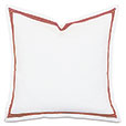 Tessa Satin Stitch Euro Sham in White/Scarlet