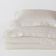 Emilio Jacquard Stripe Flat Sheet in Ivory