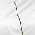 Linea Velvet Ribbon Flat Sheet In White & Oliva