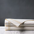 Tessa Satin Stitch Flat Sheet in Ivory/Bisque