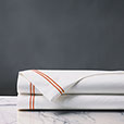 Enzo Satin Stitch Flat Sheet in Coral