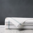 Enzo Satin Stitch Flat Sheet in Lake