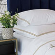 Enzo Satin Stitch Flat Sheet in Sable