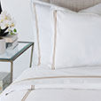 Enzo Satin Stitch Flat Sheet in Sable