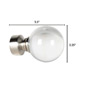 Metallo Nickel Crystal Ball Finial Pair
