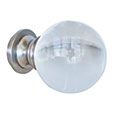 ACERO BRUSHED NICKEL LUCITE BALL FINIAL PAIR