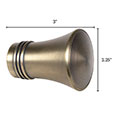 Metallo Brushed Brass Trumpet Finial Pair