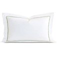 Linea Velvet Ribbon King Sham In White & Aloe