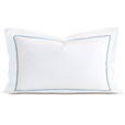 Linea Velvet Ribbon King Sham In White & Azure