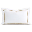 Linea Velvet Ribbon King Sham In White & Oliva