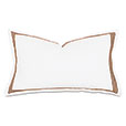 Tessa Satin Stitch King Sham in White/Brown