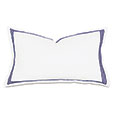 Tessa Satin Stitch King Sham in White/Navy