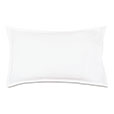 Tessa Satin Stitch King Sham in White/Navy