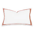 Tessa Satin Stitch King Sham in White/Scarlet