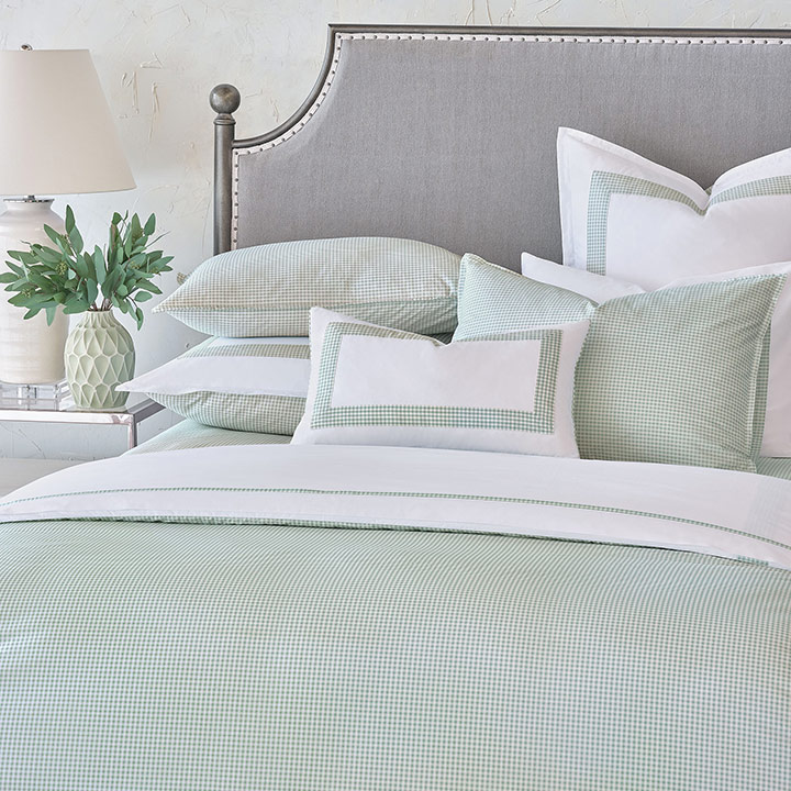 Malaya Gingham luxury bedding collection