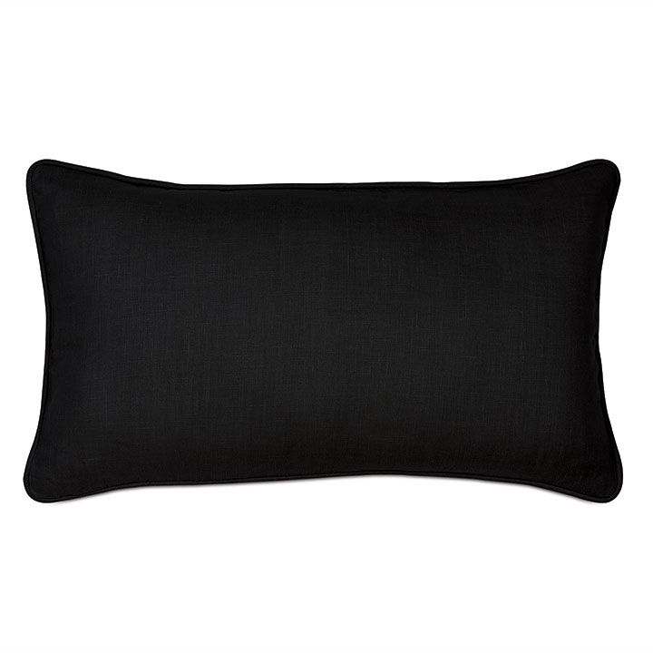 Resort Linen Program Linen Lumbar Pillow Cover & Insert Color: Black