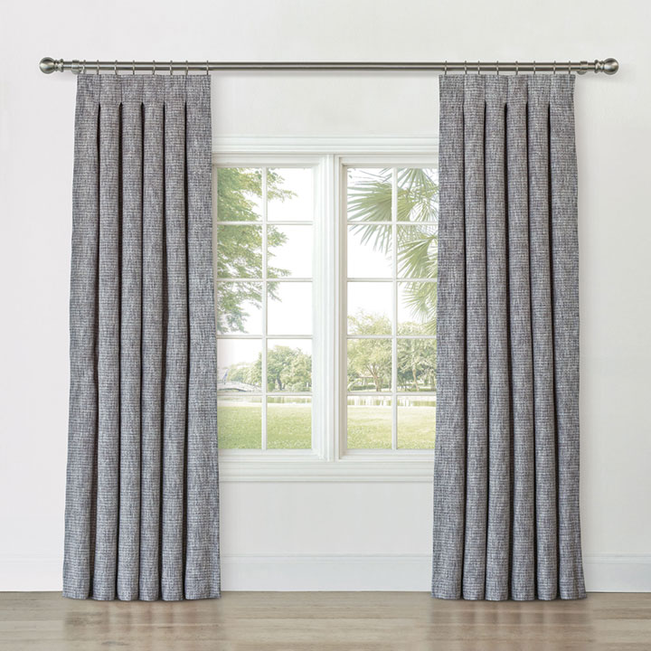 Cavill Inverted Pleat Curtain Panel In Shale | Eastern Accents