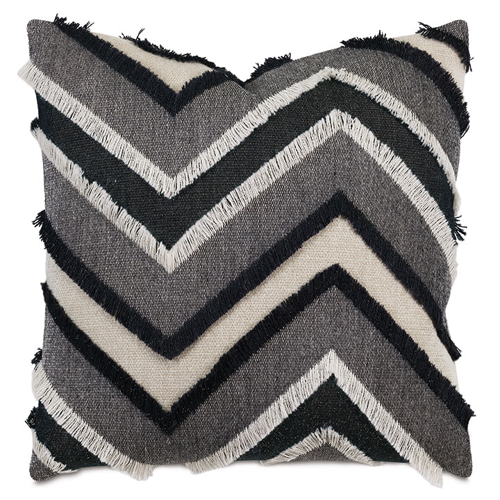 Jacinto Chevron Decorative Pillow In Peppercorn Eastern Accents