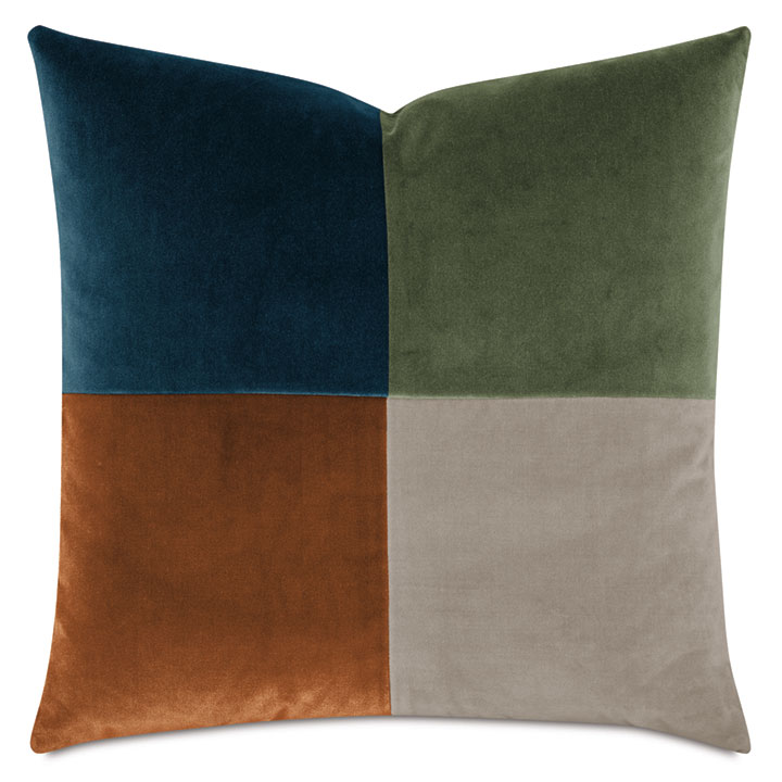 Earthy Colorblock Uma Colorblock Decorative Pillow In Earth Tone 20x20 | Eastern Accents
