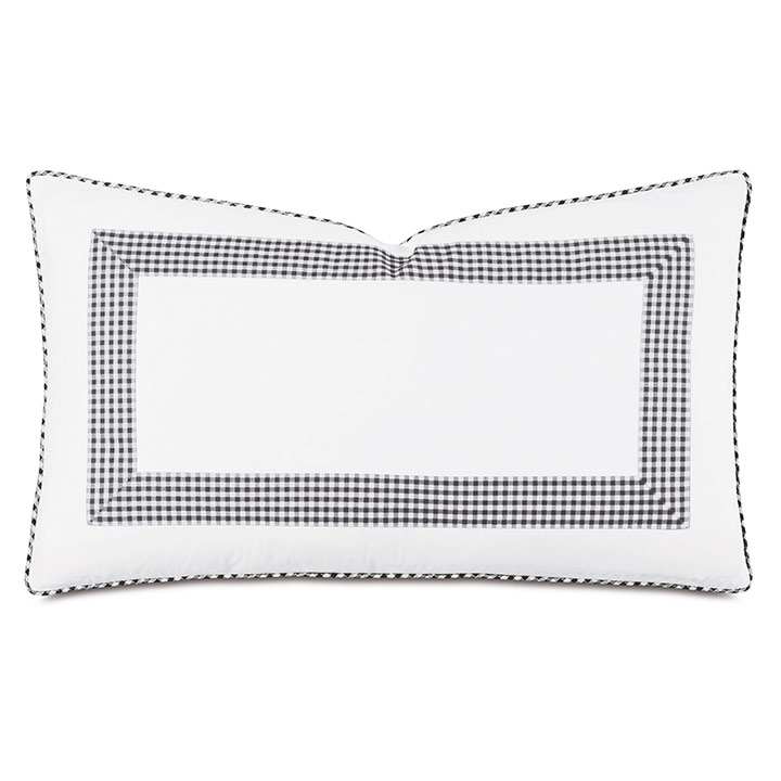 MALAYA GINGHAM DECORATIVE PILLOW IN BLACK